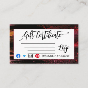 ADD YOUR LOGO Business gift certificate marketing