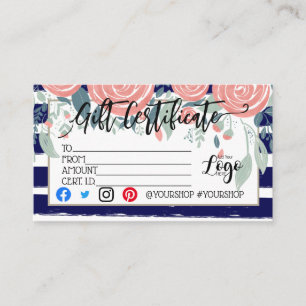 ADD YOUR LOGO Business gift certificate marketing