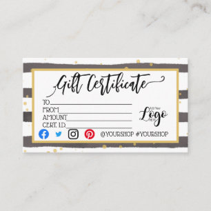 ADD YOUR LOGO Business gift certificate marketing