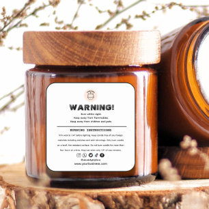Add your logo Candle Warning Label Design
