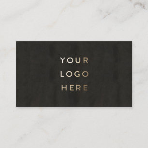 Add Your Logo Chalkboard Black Simple Modern Business Card