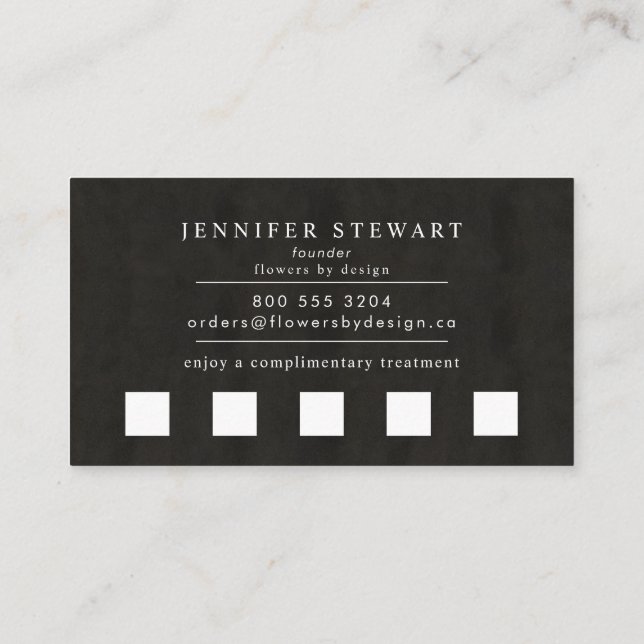 Add Your Logo Chalkboard Black Simple Modern Loyalty Card (Back)