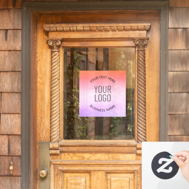 Add Your Logo | Colourful Sunset Gradient Colours  (Home Door)