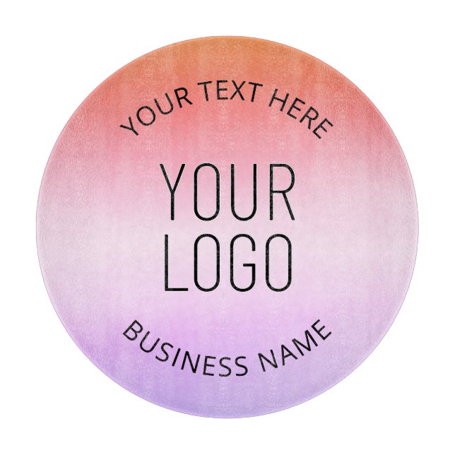 Add Your Logo | Colourful Sunset Gradient Colours  Cutting Board (Front)