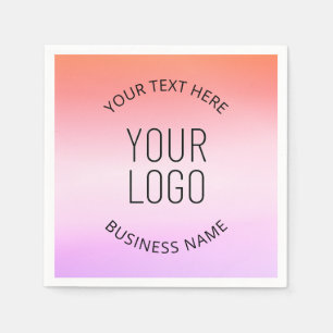 Add Your Logo   Colourful Sunset Gradient Colours  Napkin