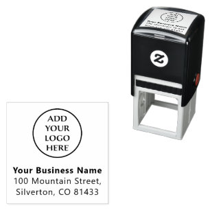 Add Your Logo Corporate Business Return Address Self-inking Stamp