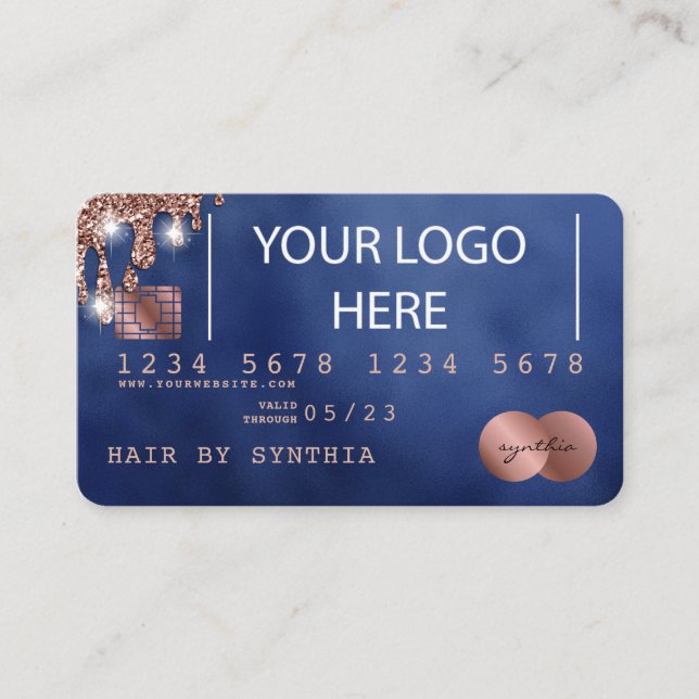 Add your logo Credit Card Styled Rose Gold (Front)