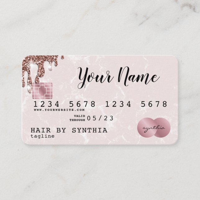 Add your logo Credit Card Styled Rose Gold (Front)