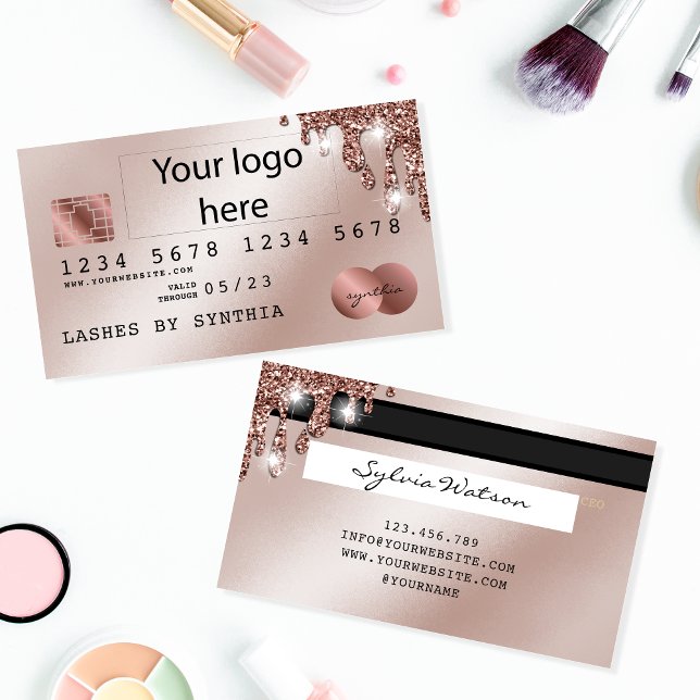 Add Your Logo Credit Card Styled Rose Gold Dripps (Creator Uploaded)