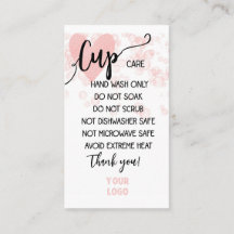 ADD YOUR LOGO CUP CARE CARDS