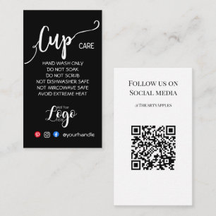 ADD YOUR LOGO cup CARE CARDS vinyl business