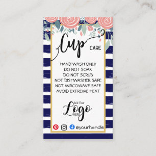 ADD YOUR LOGO cup CARE CARDS vinyl business