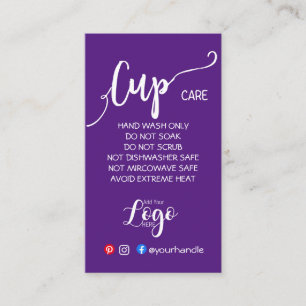 ADD YOUR LOGO cup CARE CARDS vinyl business