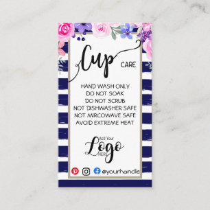 ADD YOUR LOGO cup CARE CARDS vinyl business