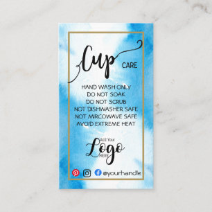 ADD YOUR LOGO cup CARE CARDS vinyl watercolor