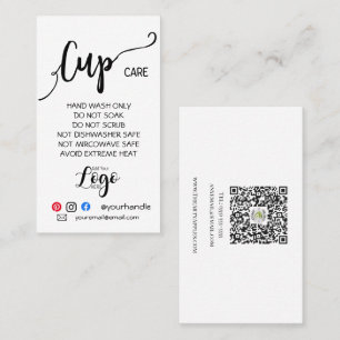 ADD YOUR LOGO cup CARE vinyl business simple Business Card