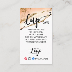 ADD YOUR LOGO cup CARE vinyl business watercolor Business Card