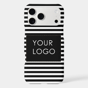 Add Your Logo Custom Business Chic Black Stripes