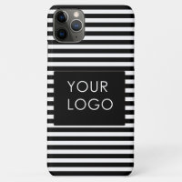 Add Your Logo Custom Business Chic Black Stripes