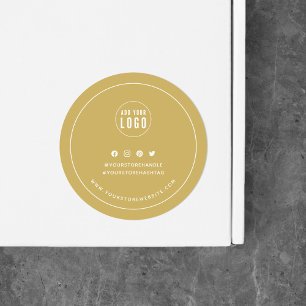 Add Your Logo Custom Colour Social Media Branding Classic Round Sticker