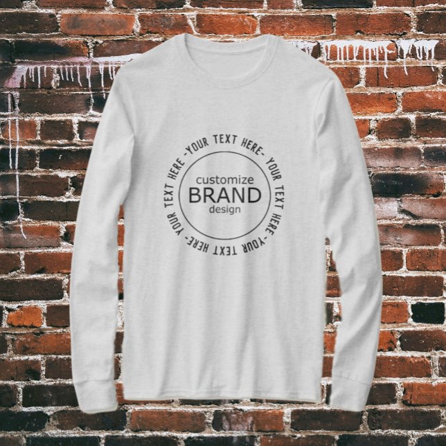 Add Your Logo Custom Company Brand Grey  T-Shirt (custom logo shirt)