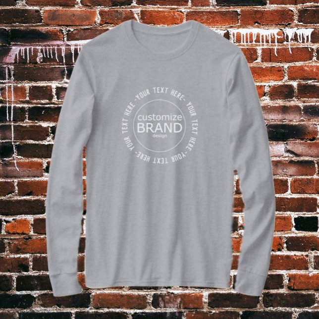 Add Your Logo Custom Company Brand Grey T-Shirt (custom logo shirt)
