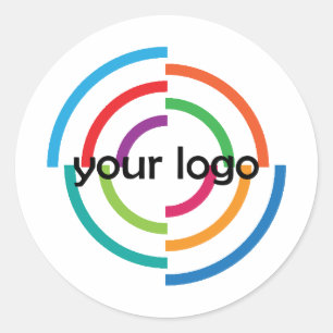 ADD Your LOGO CUSTOM company business CORPORATE Classic Round Sticker