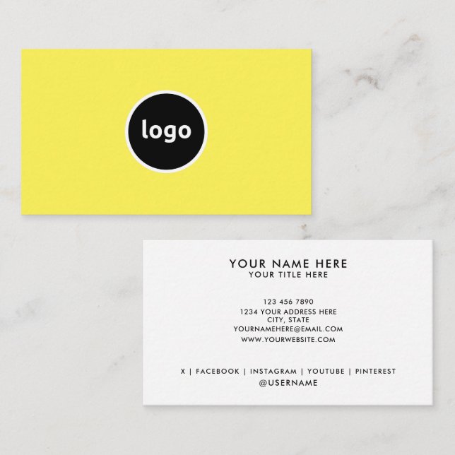 Add Your Logo Custom Professional Business Cards (Front/Back)
