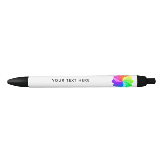 Add your Logo Custom Text Business Black Ink Pen (Front)