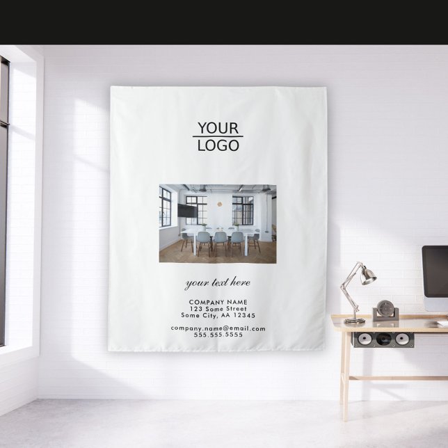 Add your Logo Custom Text Company Photo Tapestry (Creator Uploaded)