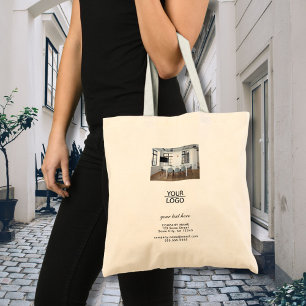 Add your Logo Custom Text Company Photo Tote Bag