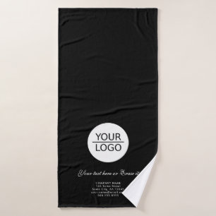 Add your Logo Custom Text Company Promotion Black Bath Towel