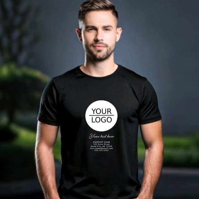 Add your Logo Custom Text Promotion Black T-Shirt (Creator Uploaded)