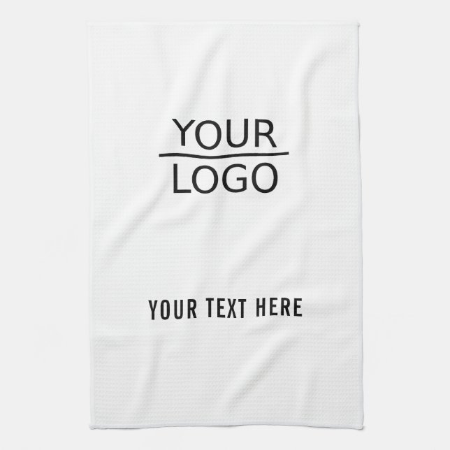 Add your Logo Custom Text Promotion  Tea Towel (Vertical)