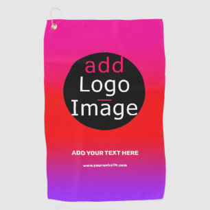 Add Your Logo Customisable Business Magenta Beach Golf Towel