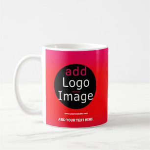 Add Your Logo Customisable Business Magenta Coffee Mug