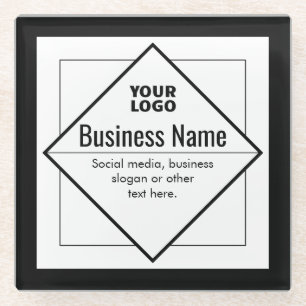 Add Your Logo Customisable Template Glass Coaster