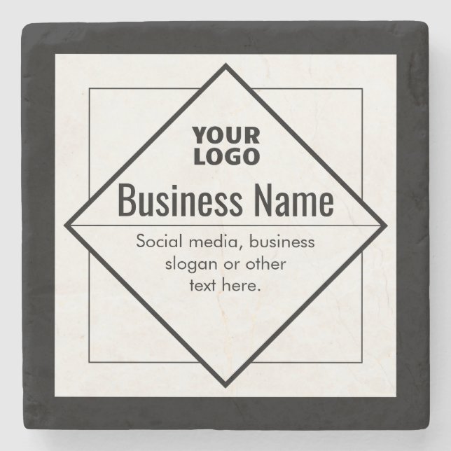 Add Your Logo Customisable Template Stone Coaster (Front)