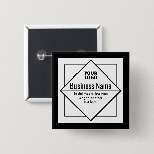 Add Your Logo Customizable Template 15 Cm Square Badge