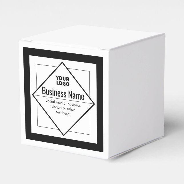 Add Your Logo Customizable Template Favour Box (Front Side)