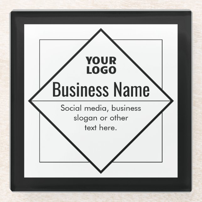 Add Your Logo Customizable Template Glass Coaster (Front)