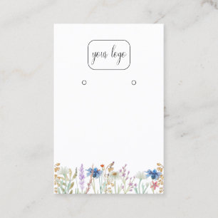 Add Your Logo Earring Display Wildflower Floral Business Card