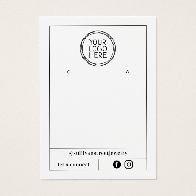 Add Your Logo Earring | Jewellery Display Card (Front)