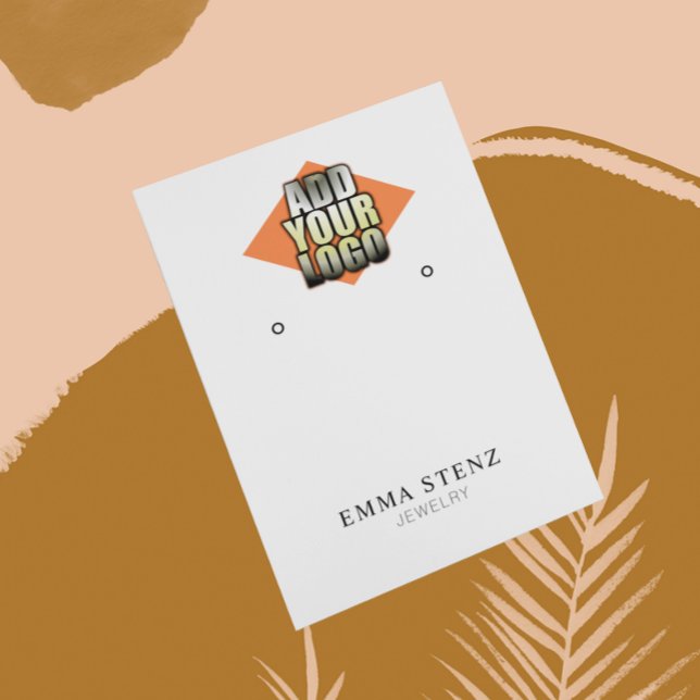 Add Your Logo Earring Jewellery Display Card (Creator Uploaded)