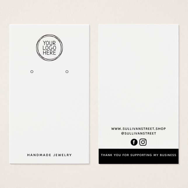 Add Your Logo Earrings Display Card (Front & Back)