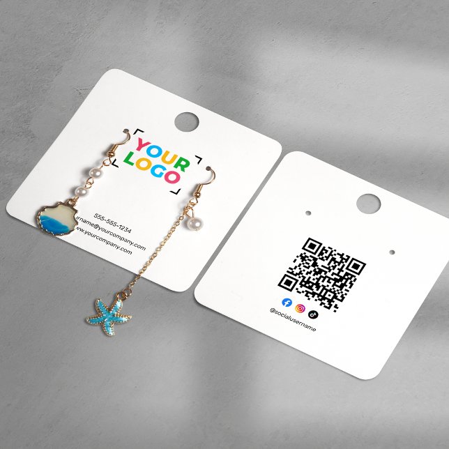 Add Your Logo Earrings Social Media Display Card (Creator Uploaded)
