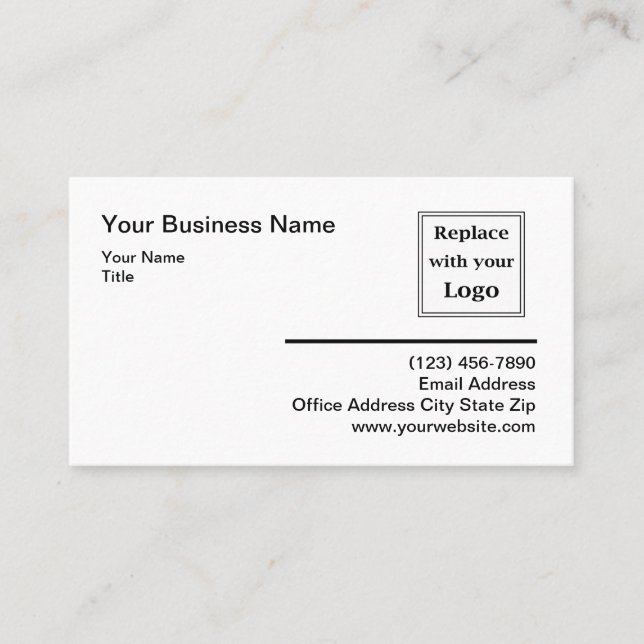 Add Your Logo Editable Business Cards (Front)
