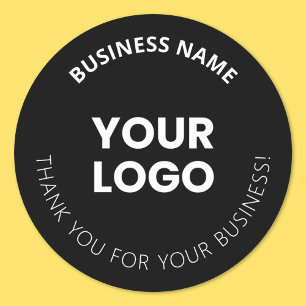 Add Your Logo & Editable Thank You Message Classic Round Sticker