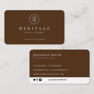 Add Your Logo Elegant Luxury Plain Brown Business Card