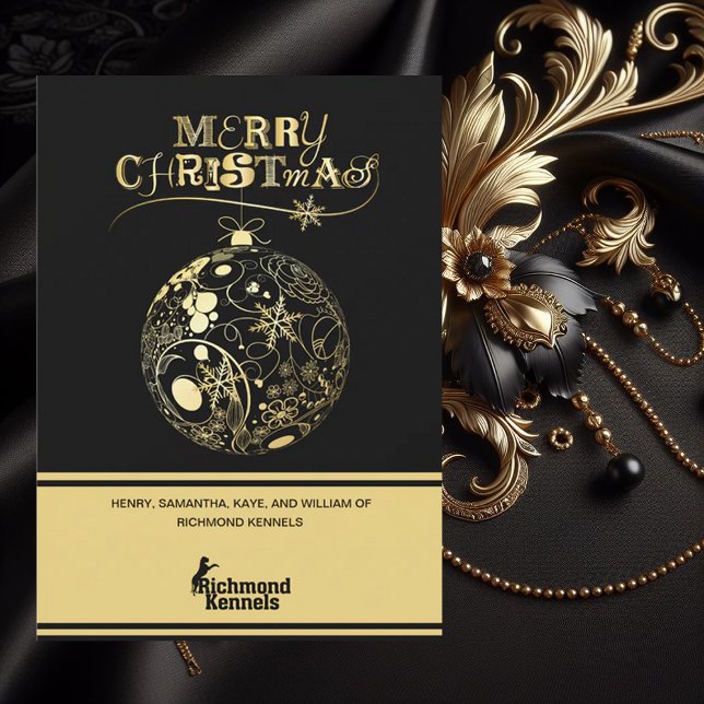 Add Your Logo Gold/Black Ornament Corporate Card (Creator Uploaded)